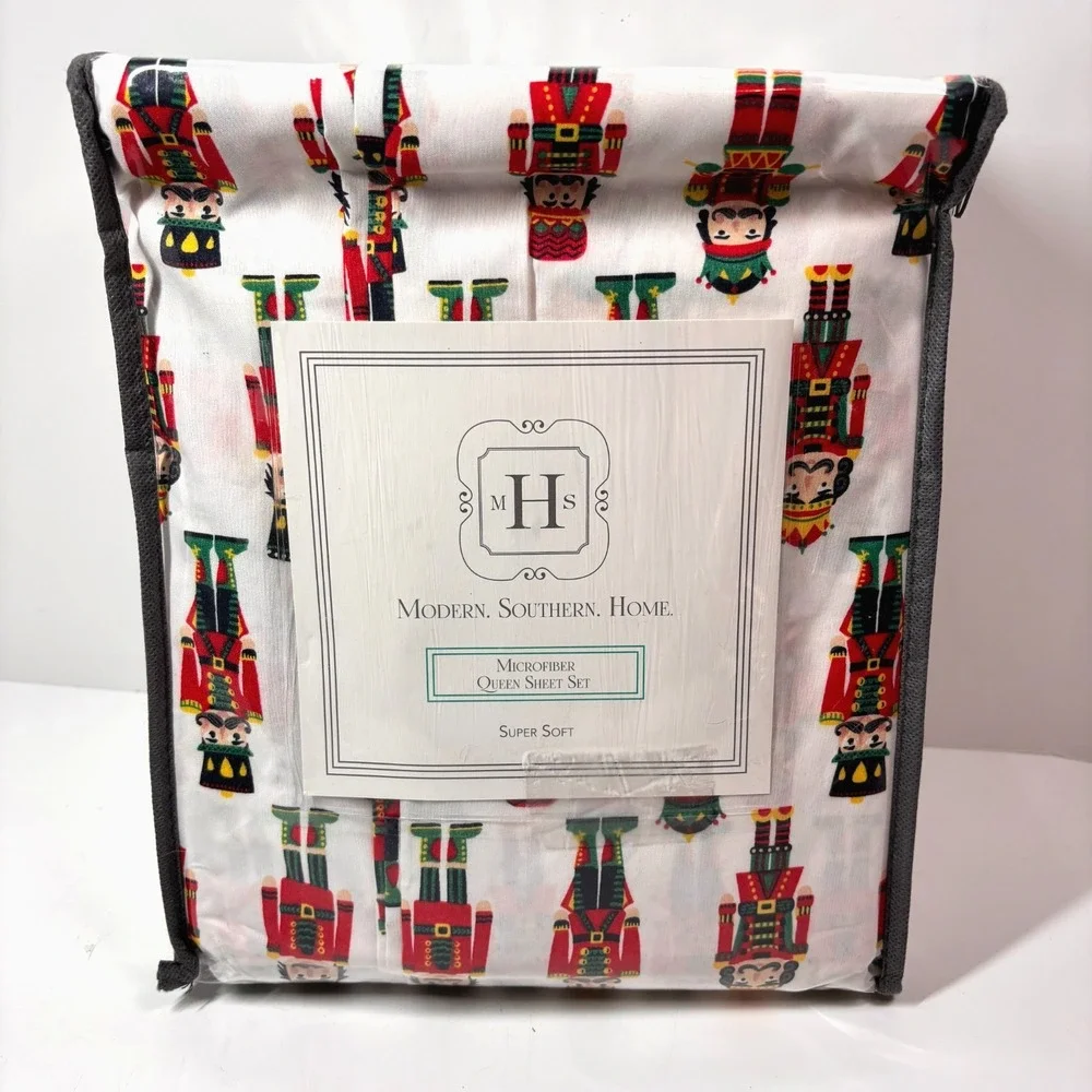 Nutcracker Christmas Queen Sheet Set Microfiber Modern Southern Home Belk Soft